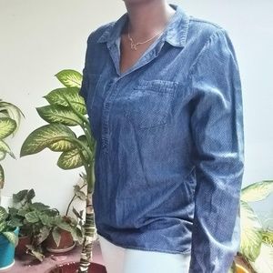 Liz Claiborne Denim Top Polka Dots